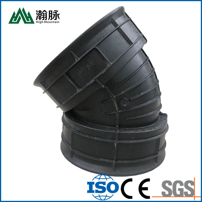 Buy Corrugated HDPE Pipe Fittings / Double Wall 90 Degree Elbow Customized at wholesale prices