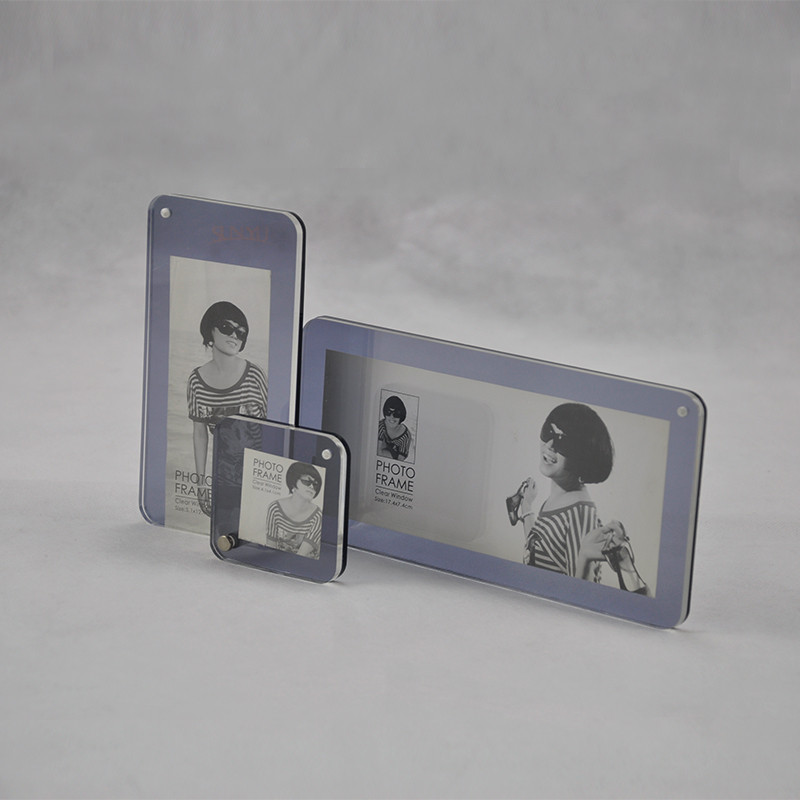 Quality Souvenir Customized Picture Frames Magnetic Displays Double Sided Insert Photo for sale