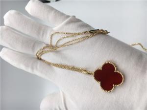Quality 18k Gold Chain Necklace With Carnelian , Simple Gold Necklace No Diamond for sale