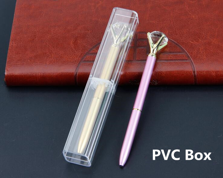 Buy PVC box package advertising pen diamond pen student gift pen custom metal diamond ballpoint pen at wholesale prices