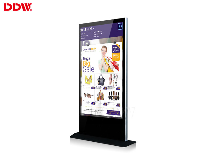 Quality 84 Inch 4K floor standing Lcd Advertising Player , Floor Stand Digital Signage Display Screen Advertising DDW-AD8401S for sale