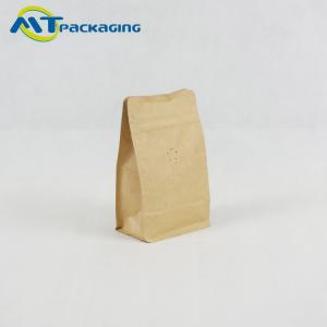 Waterproof Brown Paper Coffee Bags , Kraft Coffee Bags With Valve