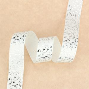 Quality lot hot silver flowers printed grosgrain ribbons cartoon ribbon DIY handmade materials for sale