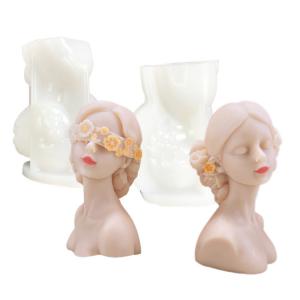 Quality Human Body Geometric Candle Mold Silicone Blindfolded Girl 3D DIY Customized for sale