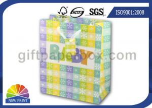 Quality High Grade Paper Gift Wrapping Bags for Baby Showers Packaging with Ribbon Handle for sale