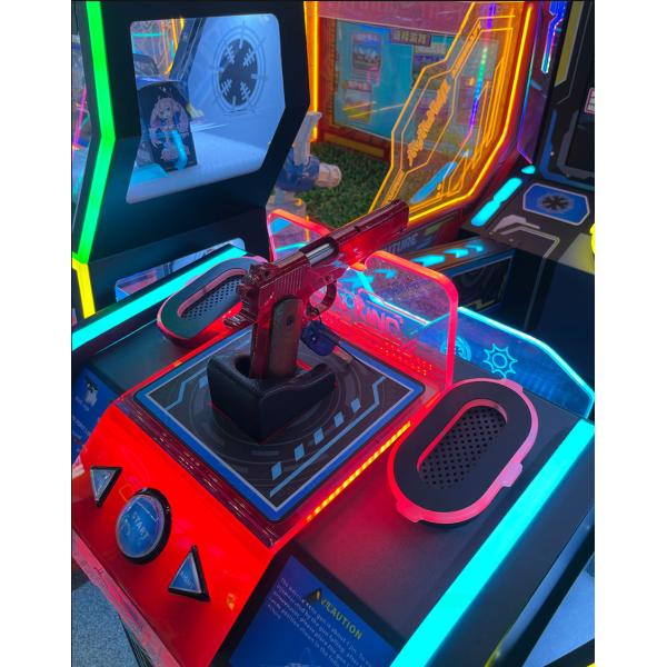 Player using the shooting game