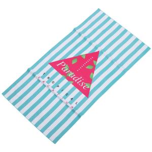 China Amazon hot sale fabric stripe sandfree custom logo wholesale rainbows blue and white beach towels with logo custom print on sale