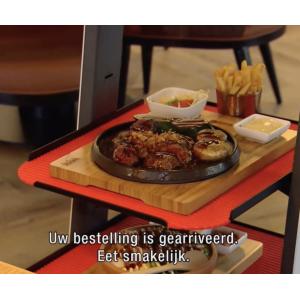 No Dust Automated Food Delivery Robot Restaurant BBQ Sushi Steak