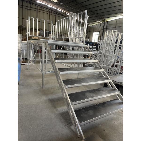 Adjustable Portable Stage Platform Modular System Square Red Finish Aluminum Alloy Stage