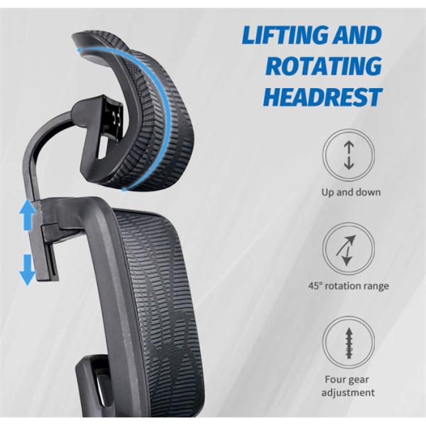 Black PA66 23kg Office Mesh Chairs 3 Degree Locking For Relaxing