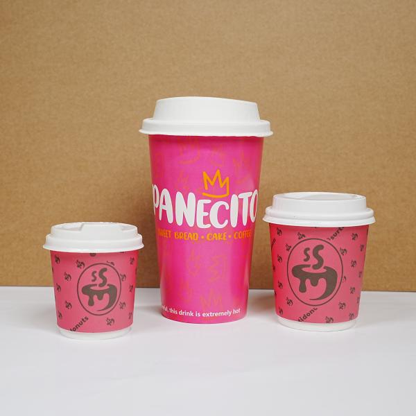 Customized compostable coffee cups disposable coffee paper takeaway paper cups with lids