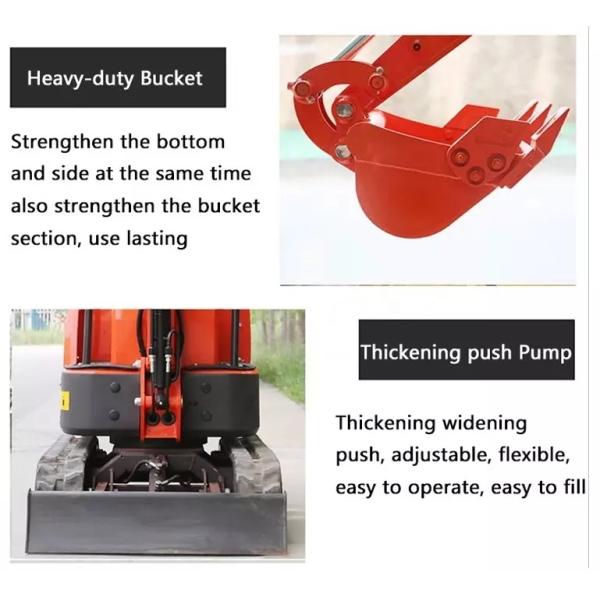 0.8Ton 1 Ton Mini Excavators Ripper Micro Excavator For Garden