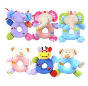 Quality Baby Animal Plush Toys Round Hand Ring Doll Toy Smooth And Soft for sale