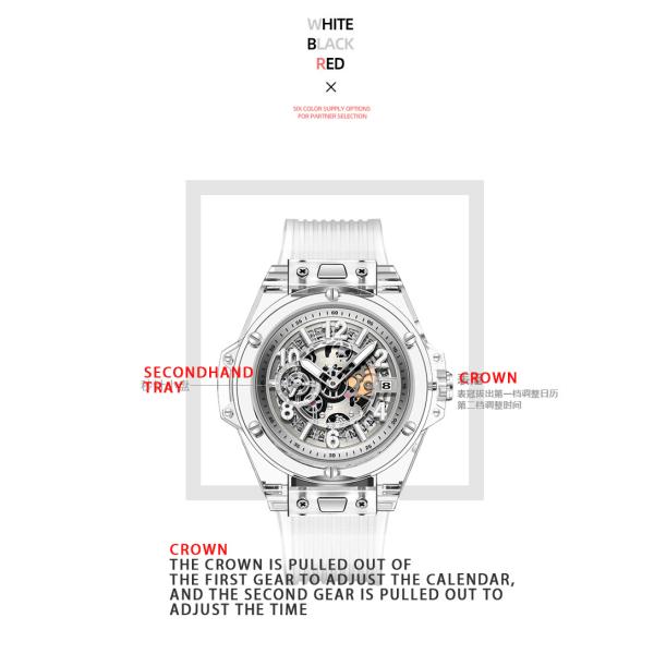 Details of Japanese movement crystal watch 2