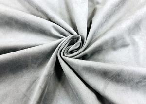 Quality Synthetic 100% Polyester Suede Fabric For Furniture Light Stone Grey 290GSM for sale