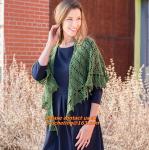 Hand Knitted Poncho, Brown Scarf,Wool Knit, poncho wrap, Green Free Knitting