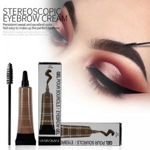 China Waterproof Liquid Eyebrow Cream With Brush Long Lasting Makeup Dye Eyebrow Gel on sale