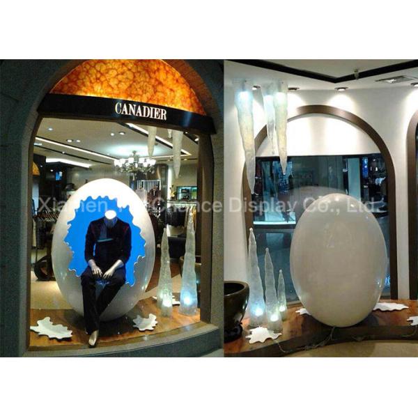 Large Window Display Decorations Customized Giant Fiberglass Egg Statue