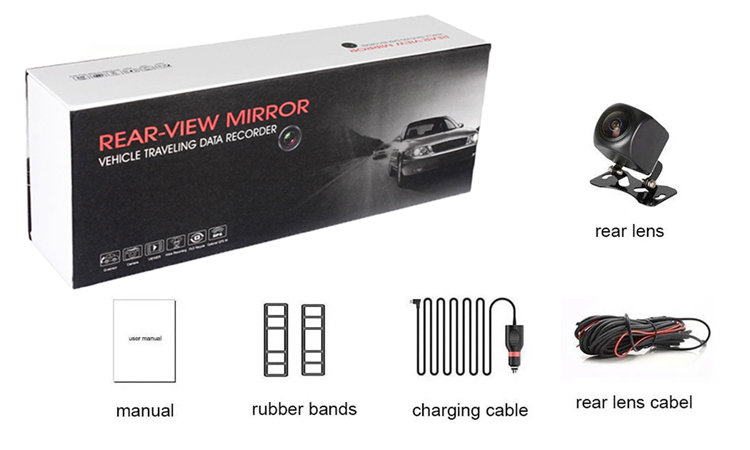 Full Color Wifi 10.88 Inch Backup 4k Dual Car DVR Voice Control