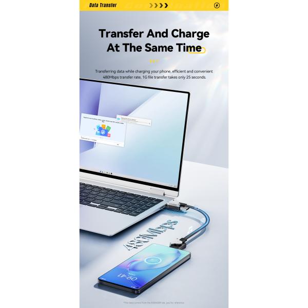 ESSAGER ES-X63 Series 4 in 1 QC PD USB A/C to USB C/L Charging Data Cable