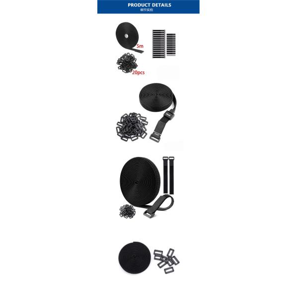 Plastic Buckle 50mm Hook And Loop Cable Tie One Piece Sustainable Hook And Loop Wire Wrap