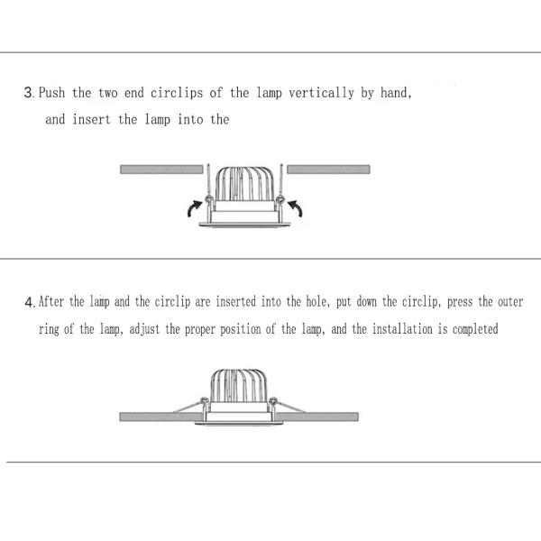 White Adjustable LED Recessed Lighting SCR Dimming 15W 5000K 110mm
