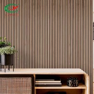 Quality Natural Oak Wood Slat Accent Wall Flameproof For Room Decoration for sale