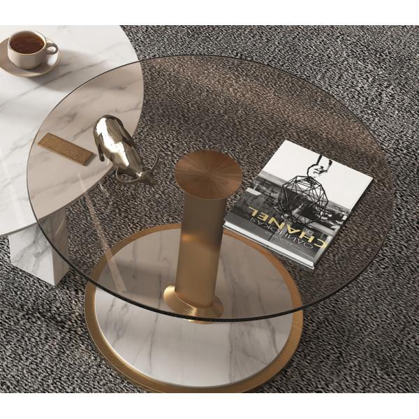 Modern Minimalism Glass Round Rock Coffee Table Combination OEM