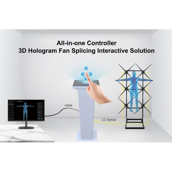 HDFocus Brand New All-in-one Controller 3D Hologram Fan Splicing Gesture Control Holographic Interactive Solution