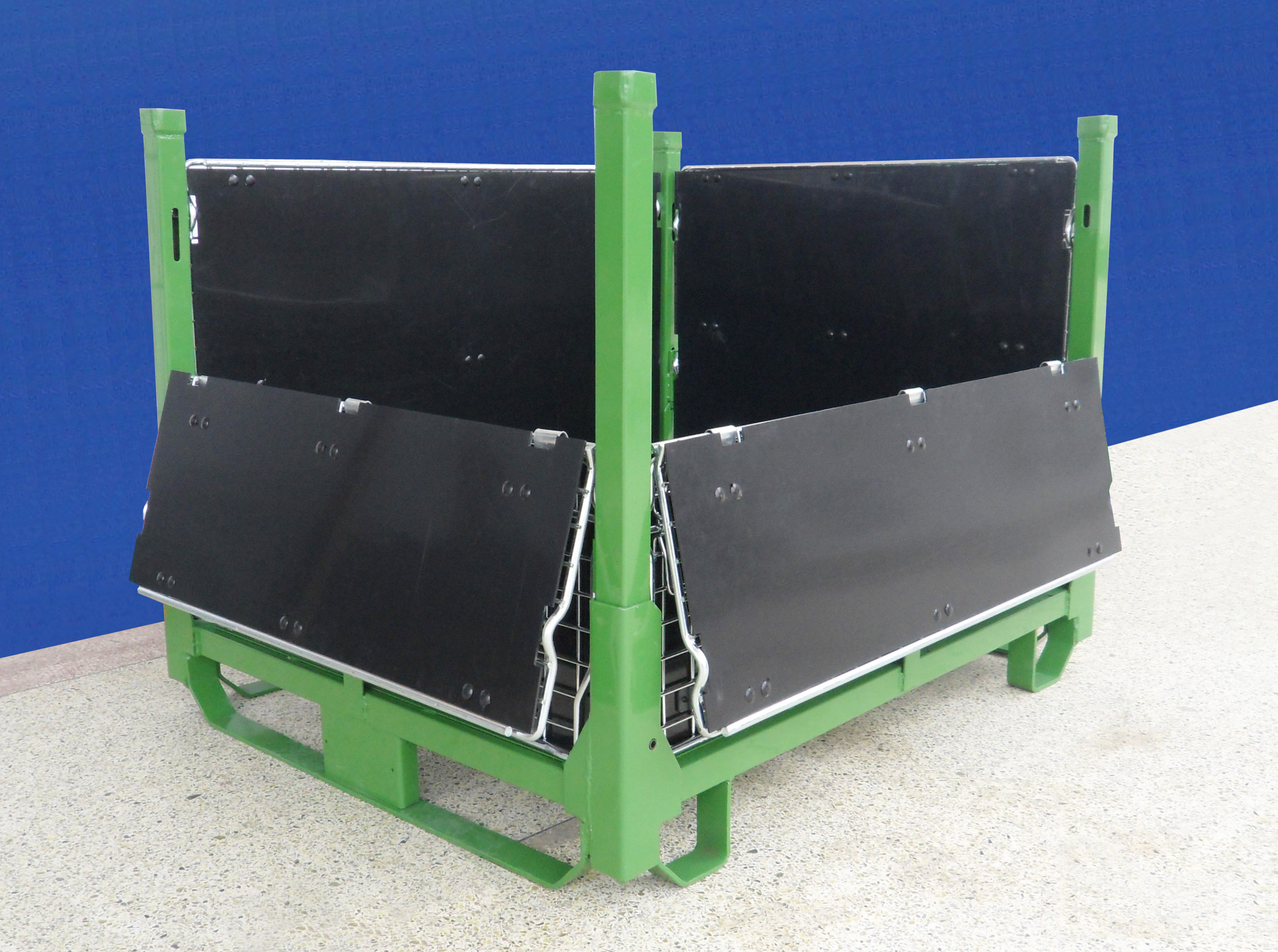 Buy Durable 	Collapsible Wire Container Large Load Capacity With PP Sheets at wholesale prices