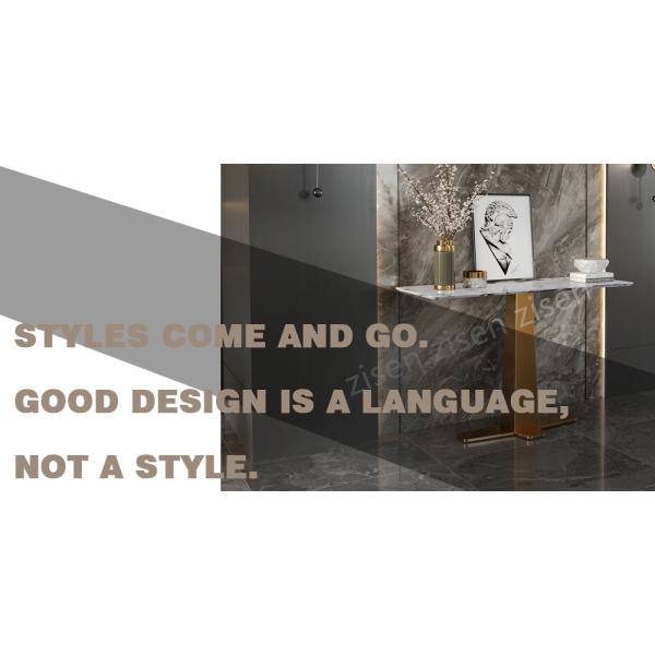 Elegant White Marble Console Table , Ceramic Minimalist Console Table