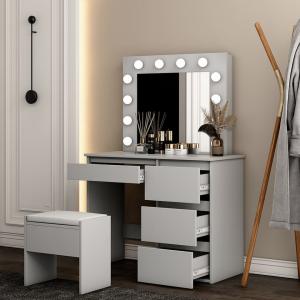 China Furniture Makeup Vanity With Mirror , White Dressing Cosmetic Table on sale