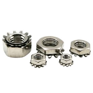 SS304 Metal Self Locking Nut M3 Hexagon Toothed Polished Tempered