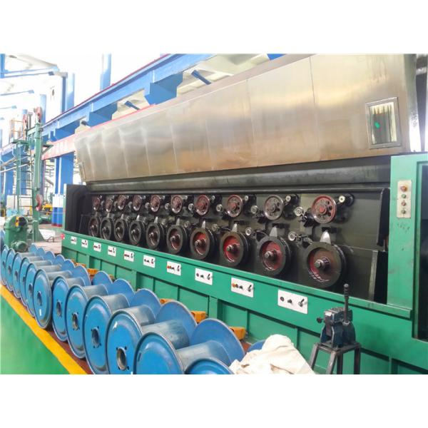 Al Alloy Wire / Copper Rod Drawing Machine With Dual Bobbin Take Up High Potency