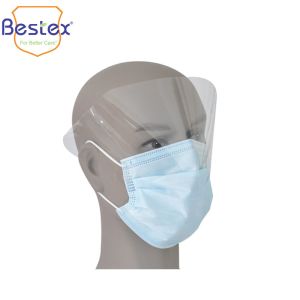 Quality Nonwoven Medical 99% BFE Disposable Face Mask With Eye Shield for sale