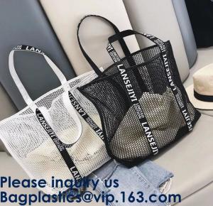 Quality Mesh Beach Bags Totes, Extra Large Pockets, Oversized Big Duffle Bag, net bags, Grocery Produce Pockets for sale