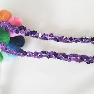 20KJ72 1.2cm Purple Gimp Braid Sequin Ribbon Trim