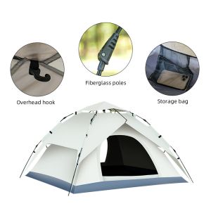 Outside Four Man Tent Automatic Family Camping Tent Double Layer