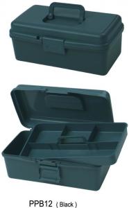 China Removable Tray Plastic Carrying Case With Dividers , Grey / Black Plastic Art Box on sale