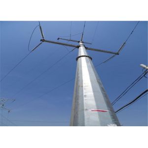 Hot Dip Galvanized Monopole Transmission Tower Conical / Round / Polygonal Shape