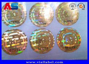 China Gold Color Custom Holographic Stickers With Serial Number , Hologram Ready Seal For Anti Fake on sale