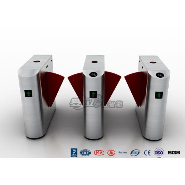 Entrance Flap Pedestrian Turnstile Gate SUS 304 With Fingerprint Recognition