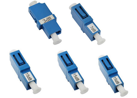 LC / UPC APC Plastic Fiber Optic Attenuator Kits Bulkhead Adapter 1dB - 30dB