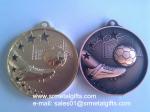 Cheap blank metal sports medal with ribbon lace, gold basketball blank medals