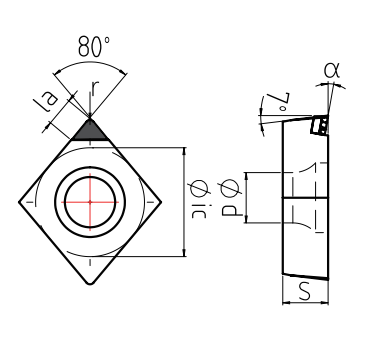 High Wear Resistance CCGW Pcd Turning Inserts For Aluminum