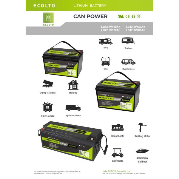 12V 120Ah LiFePO4 Lithium Battery With BMS High Discharge Current Portable Power Supply