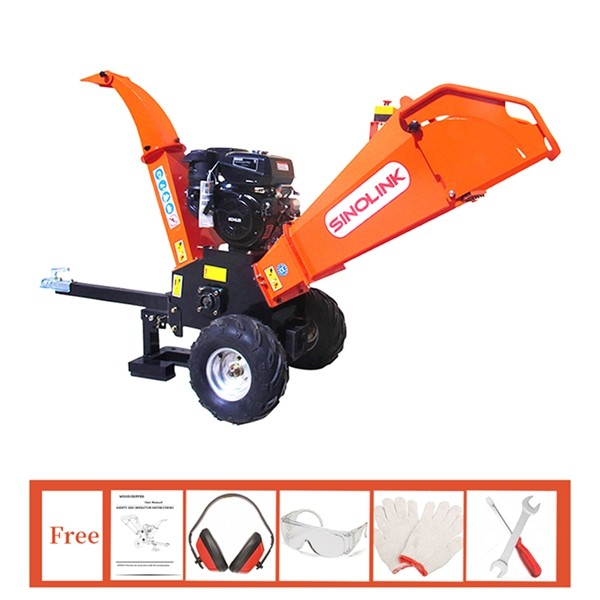 15hp Petrol Wood Chipper Machine 5 inch Tree Branch Shredder Machine