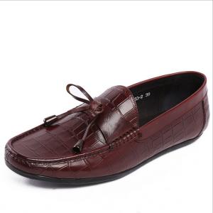 Quality Casual Mens Leather Loafers Anti Skidding  Moccasins Bow Tie Flat Shoes for sale
