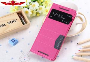 China New Type HTC M8 Smart Sleep/Wake Up Leather Cases With Holder Call ID Display Good Quality on sale