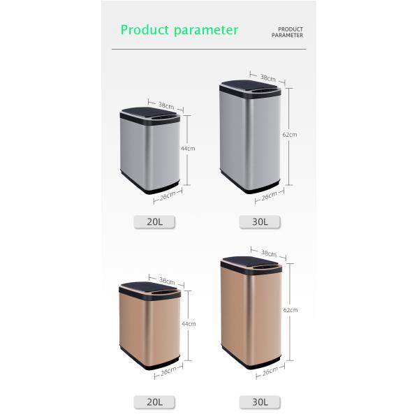 Logo Custom Trash Can Odor Filter Touchless Waste Recycling Bin For Household